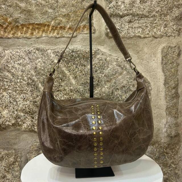 Bolso media luna piel