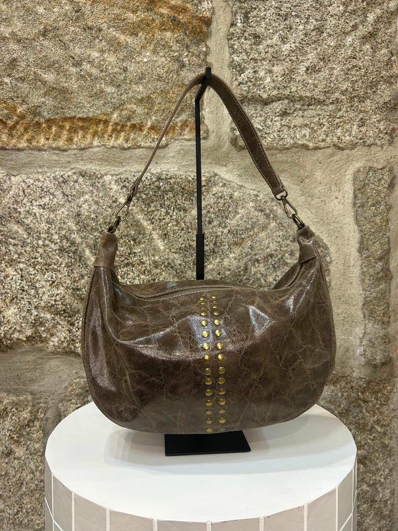 Bolso media luna piel