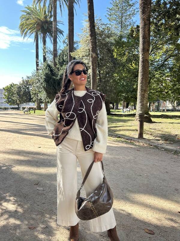 Bolso media luna piel