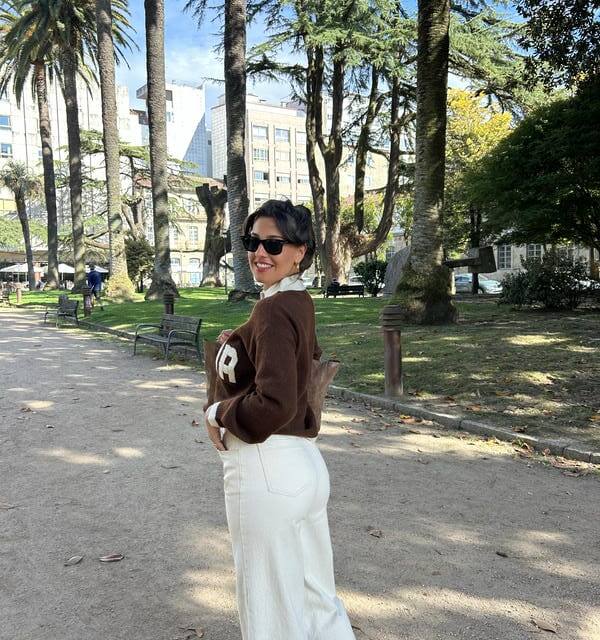 Jeans beige culotte