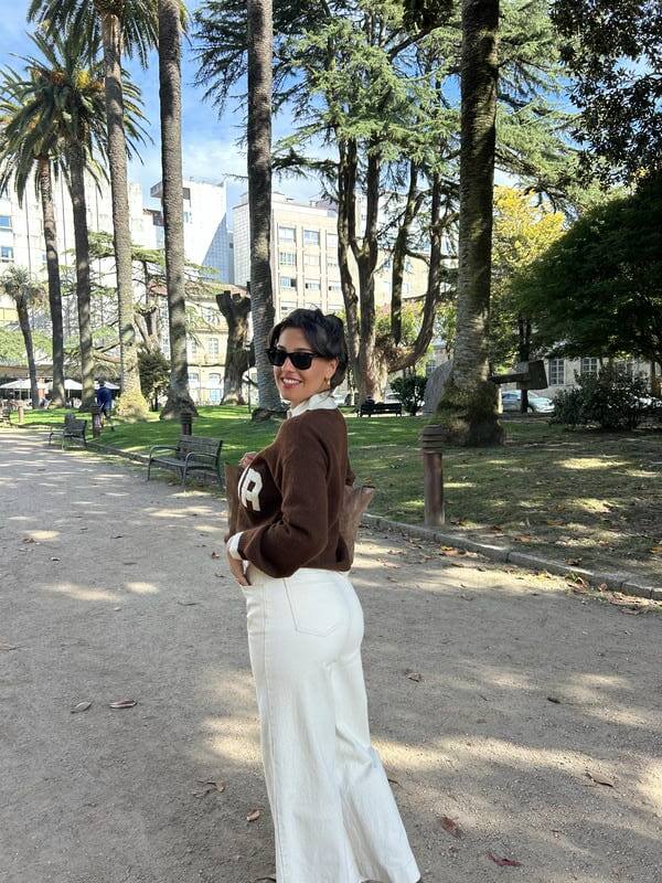 Jeans beige culotte